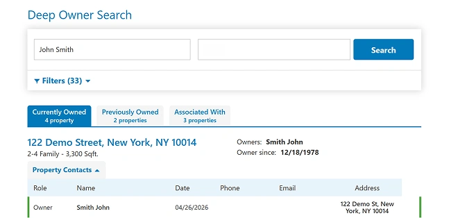 Deep Owner Search results for John Smith