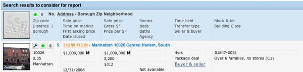 Screenshot of Comps List View Layout