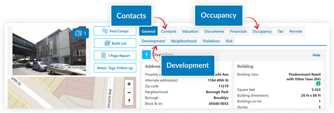 Expanded property report showing title chain